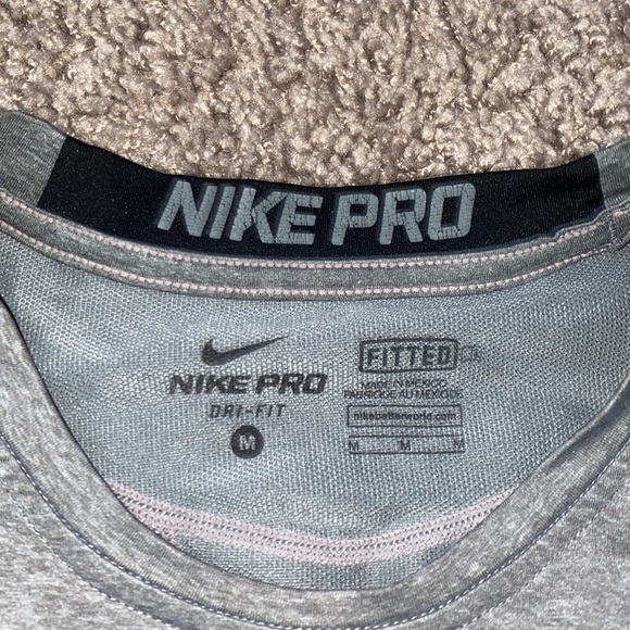 Medium Grey Nike Pro Tank Top - Picture 2 of 3